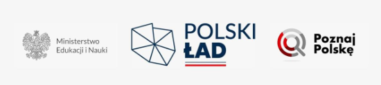 Logo ministerstwo edukacji i nauki, logo polski ład i logo poznaj polskę