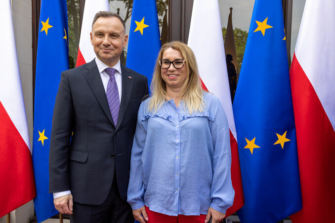 Anna Zielińska z Prezydentem Andrzejem Dudą