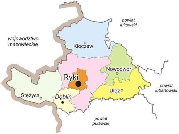 Mapka Powiat Rycki