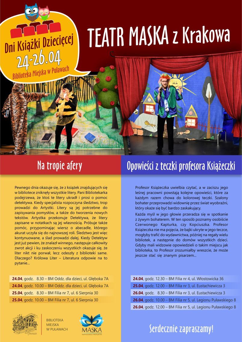 plakat spektaklu Teatru Maska z Krakowa.