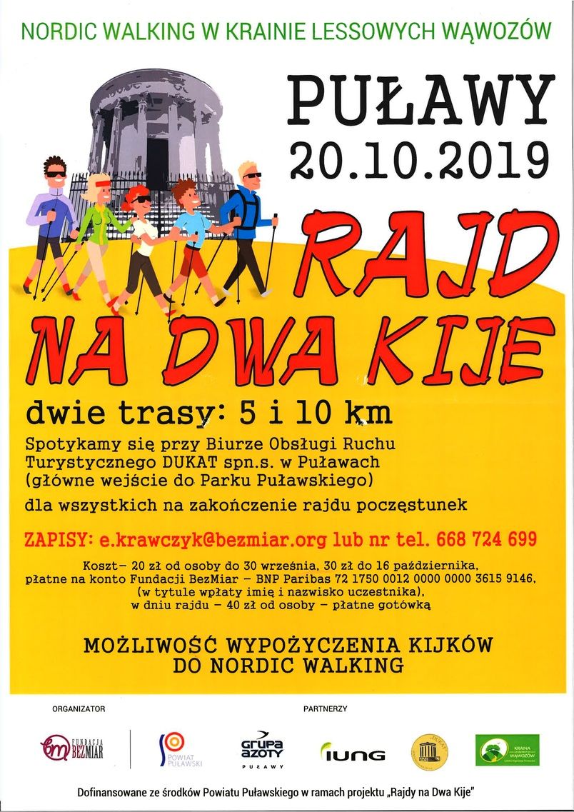 Rajd na dwa kije, Puławy 20.10.2019. 5 i 10 km