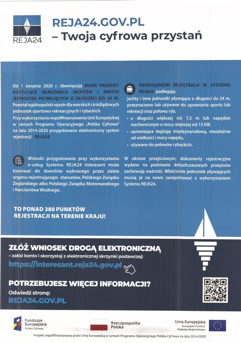 Reja24.gov.pl - plakat informacyjny. Twoja cyfrowa przystań.