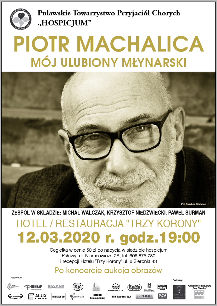 Plakat informujący o koncercie Piotra Machalicy