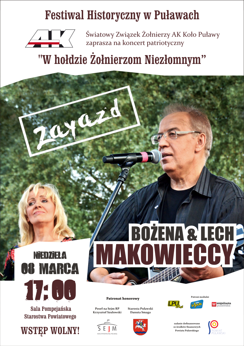 Plakat informujący o koncercie Lecha Makowieckiego.