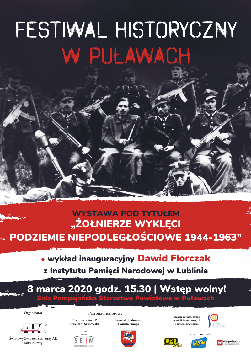 Plakat informujący o Festiwalu Historycznym w Puławach.