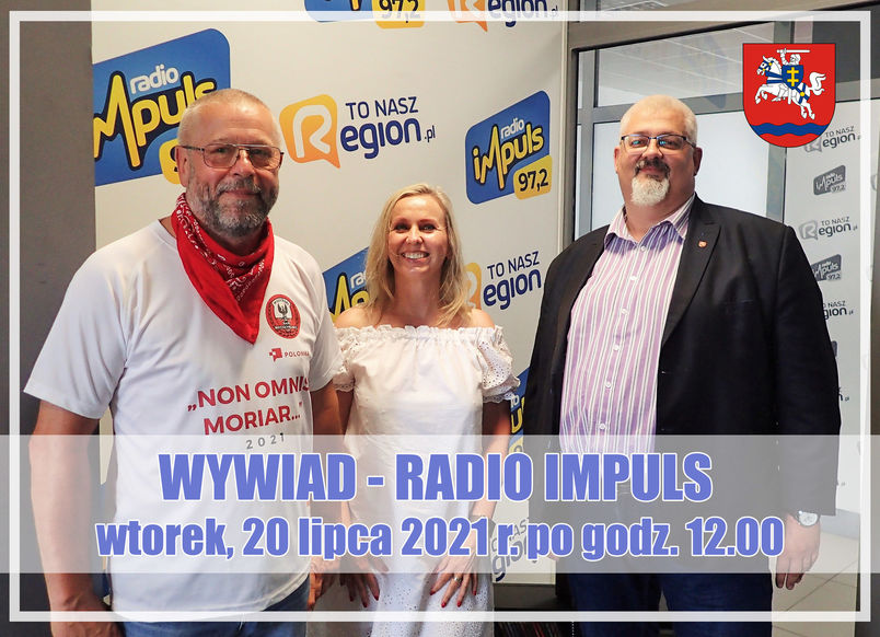 Wywiad Radio Impuls wtorek 20 lipca 2021 roku po godz. 12. Ludzie w studiu nagrań