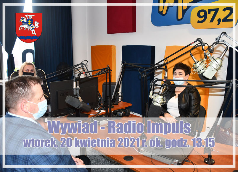 Wywiad w Radio Impuls, studio nagrań, mikrofony, ludzie