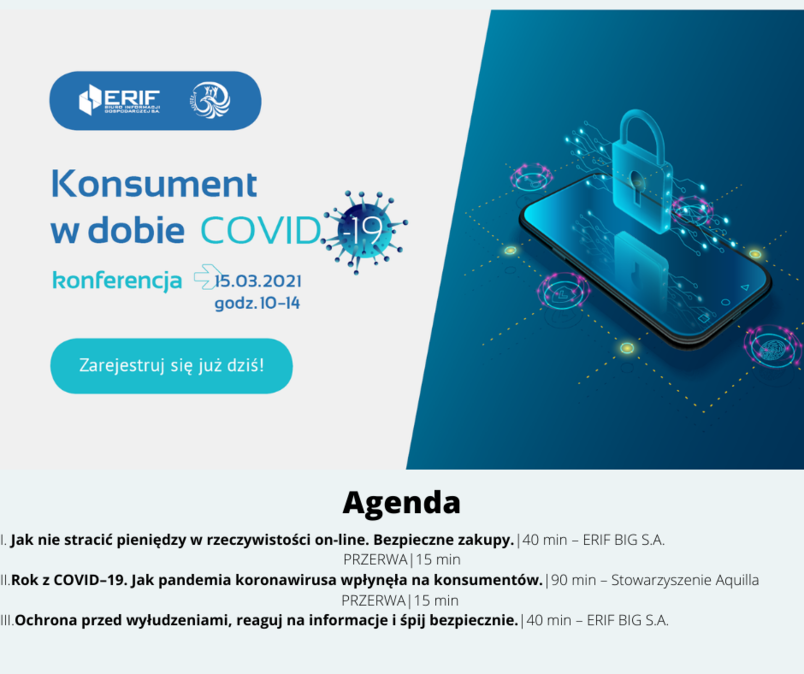 Bezpłatna konferencja on-line „Konsument w dobie COVID-19” 15 marca 2021