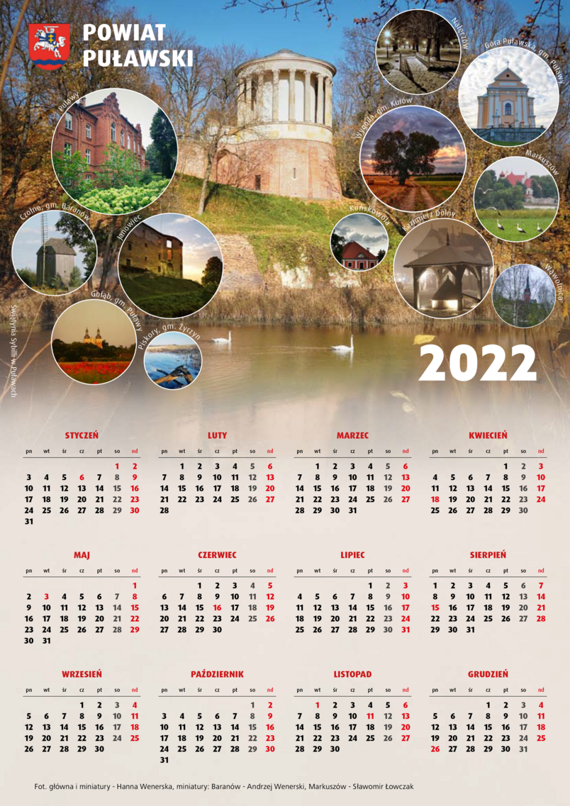 Kalendarz powiatu puławskiego 2022