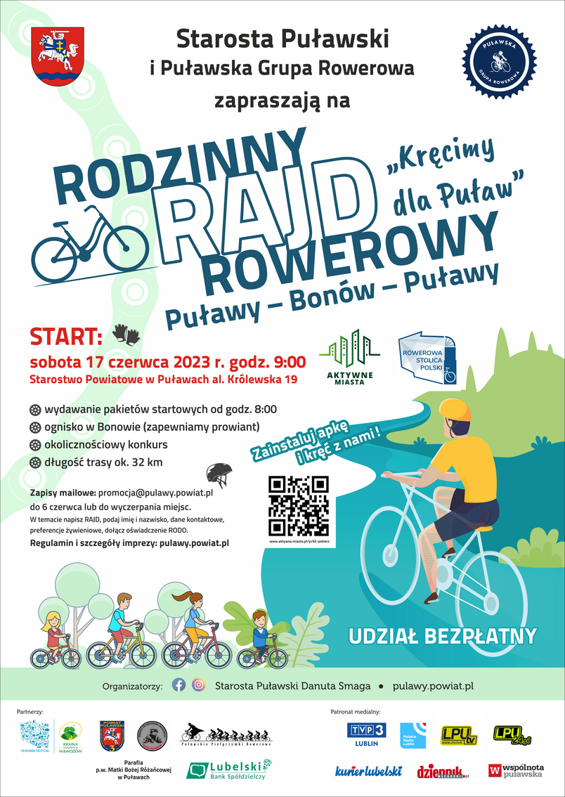 Rodzinnego Rajdu Rowerowego Puławy - Bonów - Puławy 