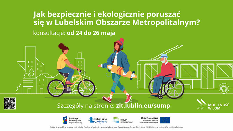 Nadchodzi drugi etap konsultacji społecznych dotyczących opracowania Planu Zrównoważonej Mobilności Miejskiej Lubelskiego Obszaru Metropolitalnego (SUMP LOM).   Harmonogram: •	24 maja (wtorek), godz. 10.00–13.00, Urząd Miasta w Łęcznej, pl. Kościuszki 22, Łęczna, sala Rady Miejskiej; spotkanie dla mieszkańców gmin: Łęczna, Wólka, Mełgiew, Piaski. •	24 maja (wtorek), godz. 17.00–20.00, Bychawskie Centrum Kultury, ul. Marszałka Józefa Piłsudskiego 34, Bychawa, sala widowiskowa; spotkanie dla mieszkańców gmin: Bychawa, Głusk, Jabłonna, Strzyżewice, Niedrzwica Duża. •	25 maja (środa), godz. 17.00–20.00, Urząd Miasta Lublin, ul. Spokojna 2, sala 252, spotkanie dla mieszkańców gmin: Lublin i Świdnik. •	26 maja (czwartek), godz. 10.00–13.00, Urząd Miasta Lubartów, ul. Jana Pawła II 12, Lubartów, sala 10, spotkanie dla mieszkańców gmin: Lubartów (miasto), Lubartów (gmina), Niemce, Spiczyn, Kamionka. •	26 maja (czwartek) godz. 17.00–20.00, Urząd Miejski w Nałęczowie, ul. Lipowa 3, Nałęczów, sala 16, spotkanie dla mieszkańców gmin: Nałęczów, Garbów, Jastków, Wojciechów, Konopnica, Bełżyce.  Poszczególne spotkania adresowane są do mieszkańców wskazanych gmin. Można jednak wziąć udział w dowolnym spotkaniu w innej gminie LOM.    Już dziś zapraszamy Państwa na spotkania konsultacyjne!