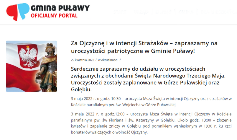 Uroczystośći patriotyczne w gminie Puławy