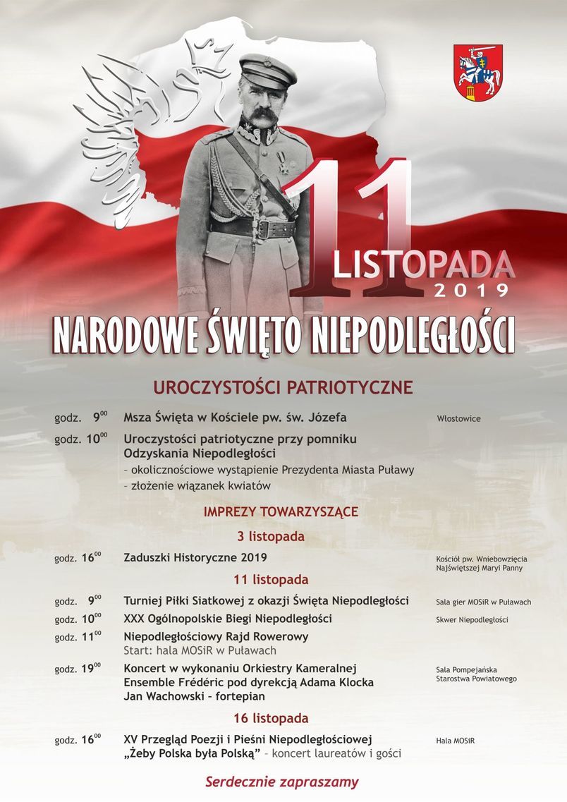 Program Narodowego Święta Niepodległości w Puławach