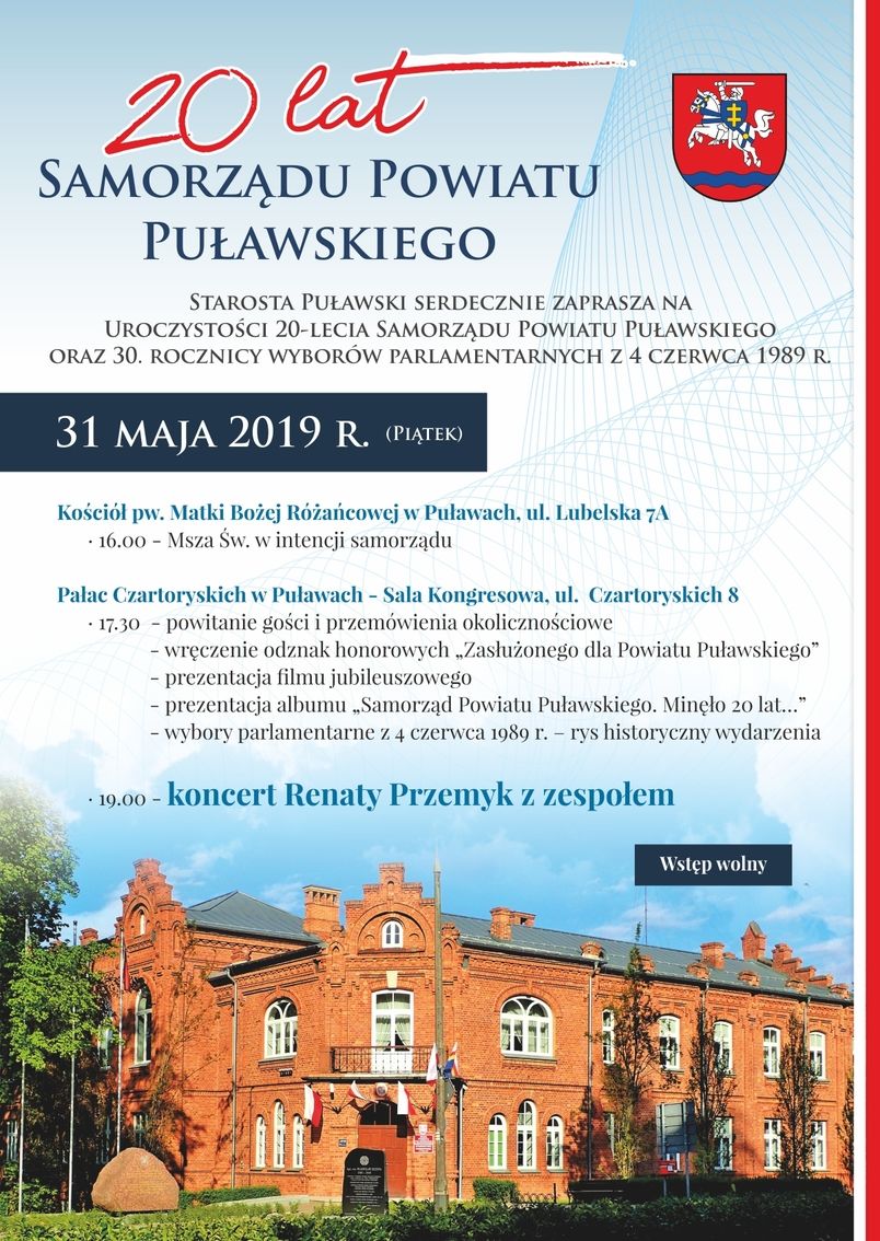 Jubileusz 20-lecia Powiatu Puławskiego