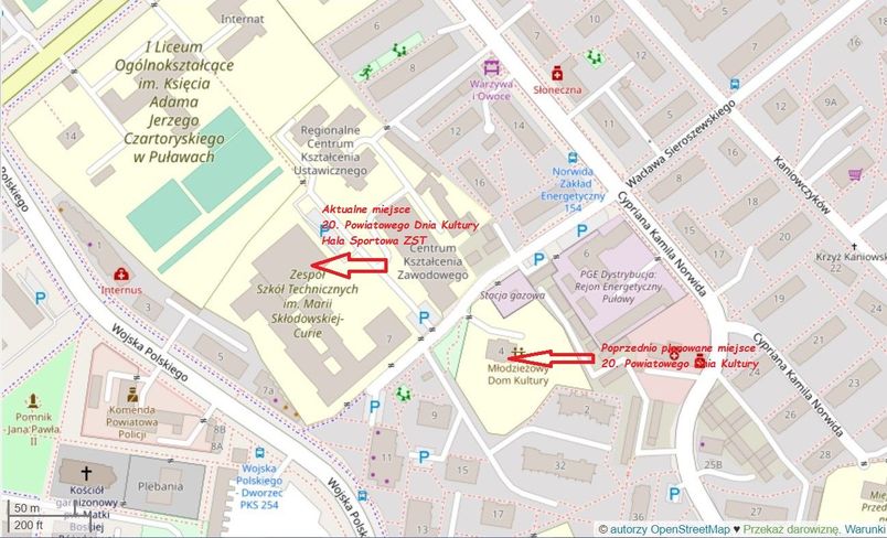 Mapka dojazdu na uroczystość