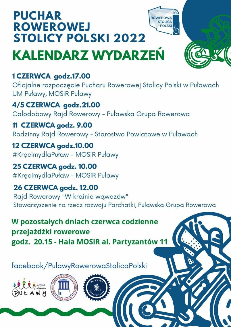 Puchar Rowerowej Stolicy Polski 2022. Kalendarz wydarzeń