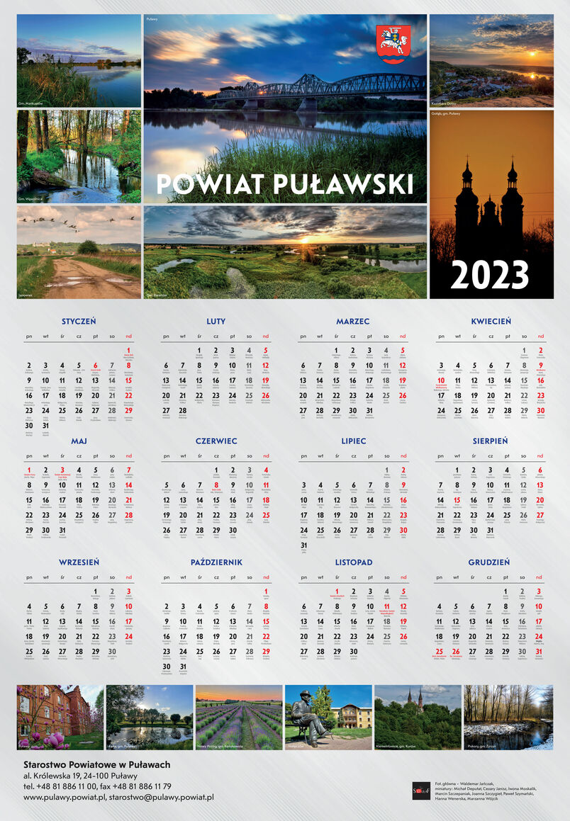 Kalendarz powiatu puławskiego 2023