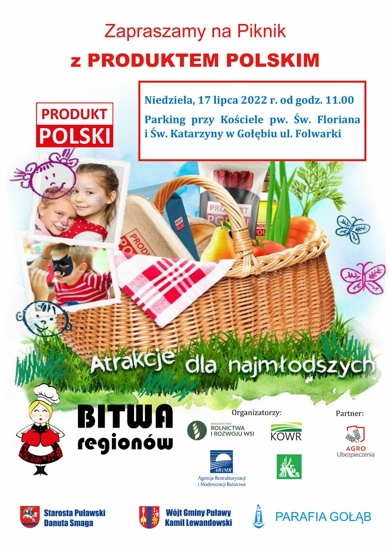 Plakat reklamujący Piknik z produktem polskim
