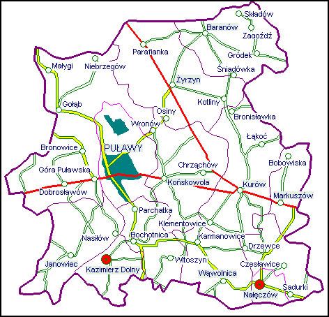 mapa powiat pulawski Położenie | Powiat Puławski