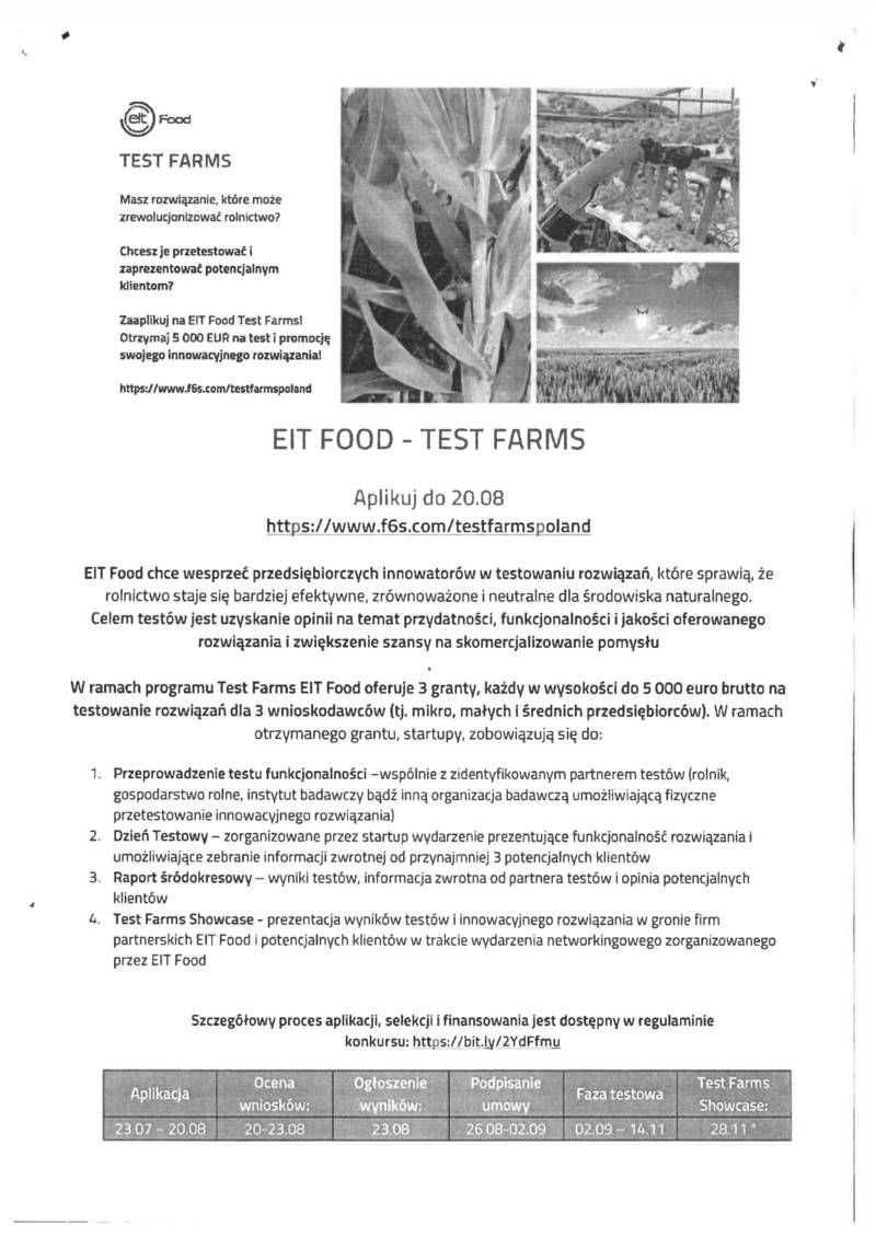 EIT FOOD - TEST FARMS