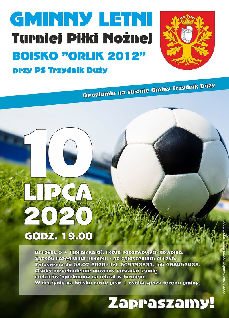 plakat letni turniej piłki nożnej