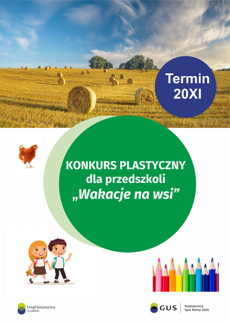 PLAKAT KONKURS PLASTYCZNY dla przedszkoli „Wakacje na wsi