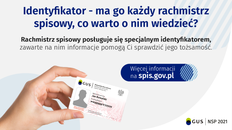 Grafika z napisami i Identyfikatorem w ręce