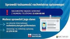 Grafika Sprawdź tożsamość rachmistrza spisowego! RACHMISTRZ BĘDZIE DZWONIĆ Z NUMERU TELEFONU 22 828 88 88 Możesz sprawdzić jego dane: na stronie internetowej rachmistrz.stat.gov.pl/formularz dzwoniąc na Infolinię spisową 22 279 99 99 00