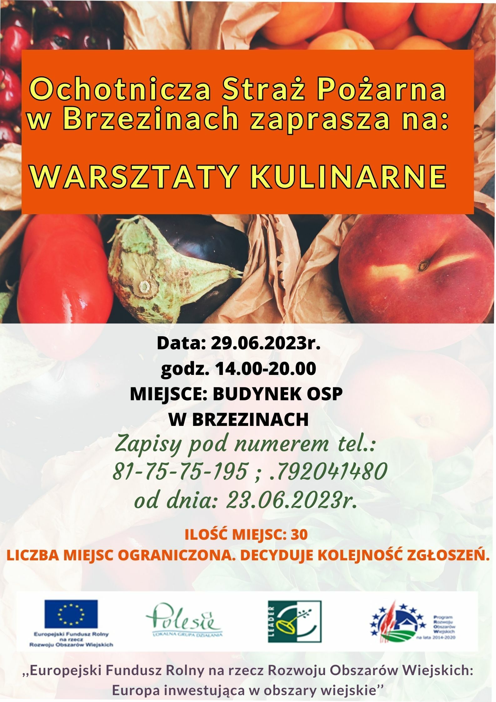 Plakat Warsztaty kulinarne