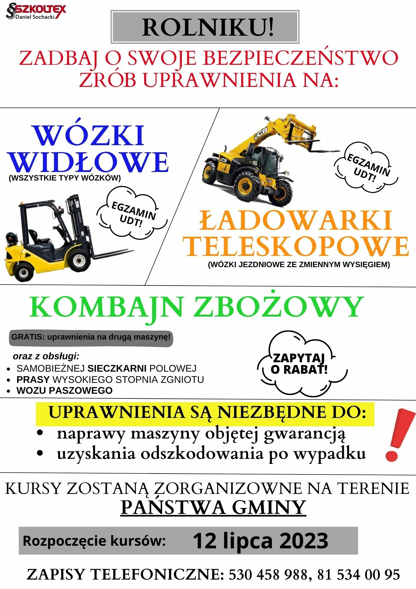 Plakat z informacjami