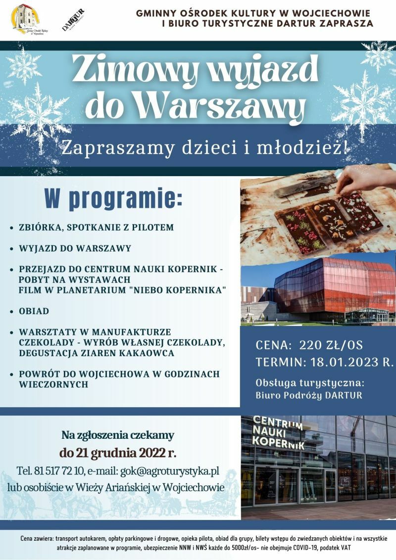 Plakat z informacjami