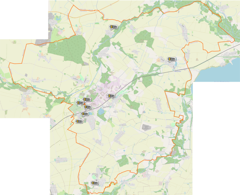 Mapa lokalizacji zbiorników na baterie