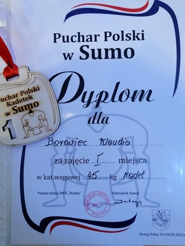 dyplom Kaludii Borowiec w Pucharze Polski w Sumo