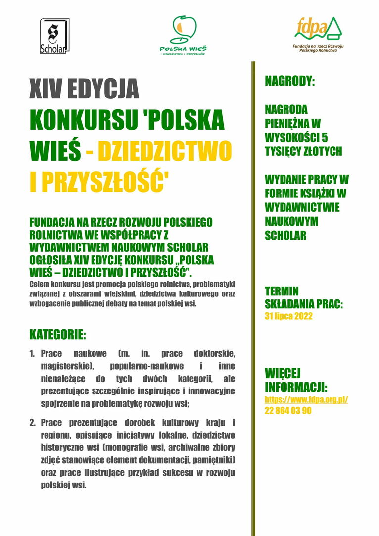 plakat konkurs „Polska wieś – dziedzictwo i przyszłość”