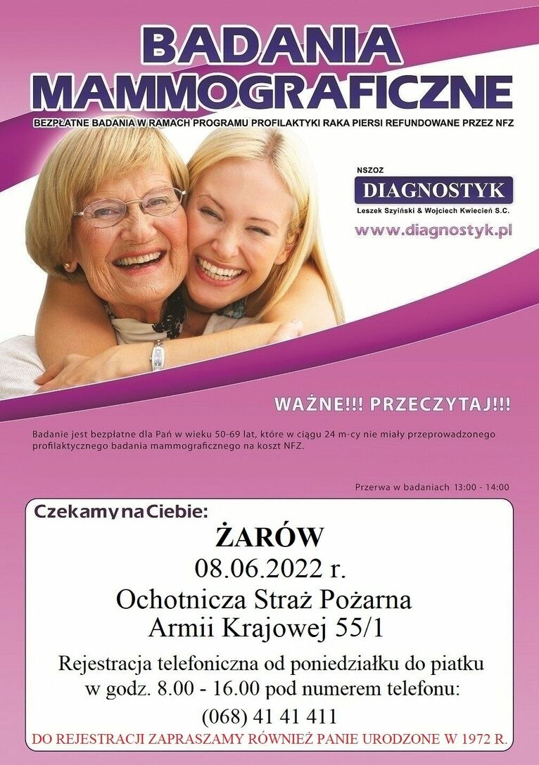 badania mammograficzne plakat