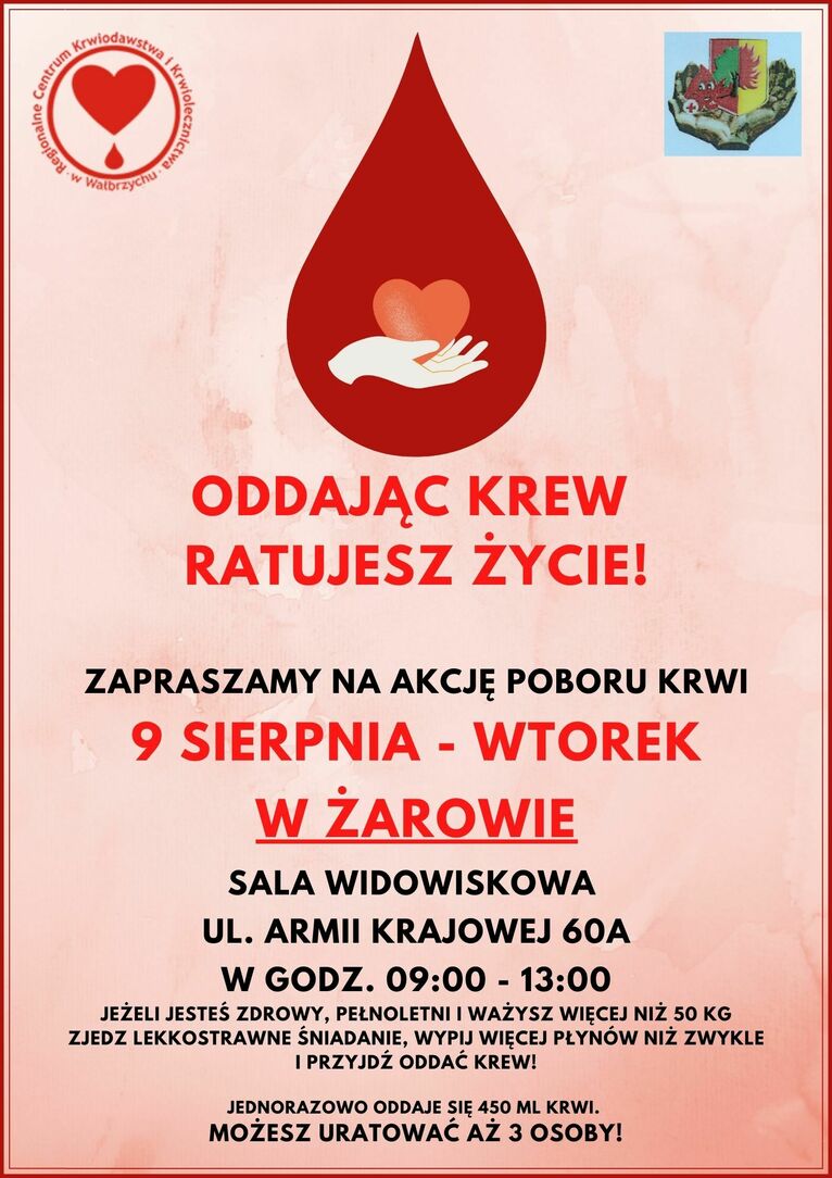 plakat zbiórka krwi