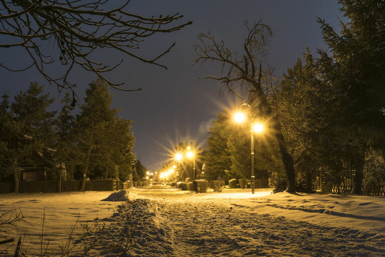 ulica Górnicza zimą