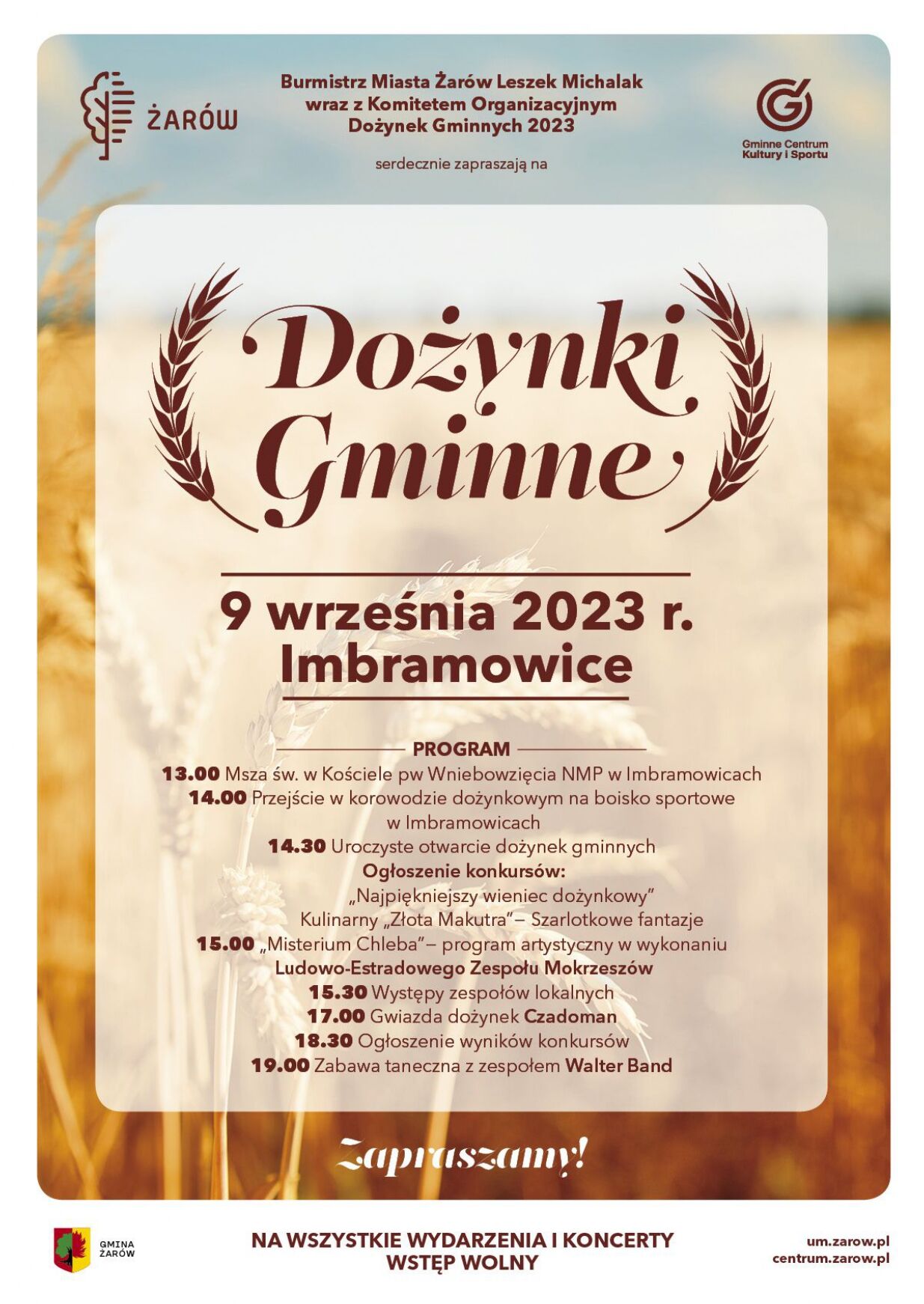 Dożynki Gminne w Imbramowicach (plakat)